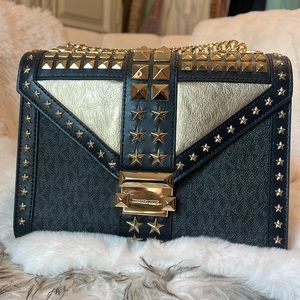 NWT Michael Kors Crossbody Whitney bag studded GHW. Adjustable
